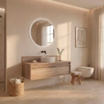 Pack BACRI + lavabo estriado + espejo circular LED