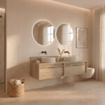 Pack BACRI + lavabo estriado + espejo circular LED