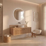 Pack BACRI + lavabo estriado + espejo circular LED