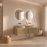 Pack BACRI + lavabo estriado + espejo circular LED