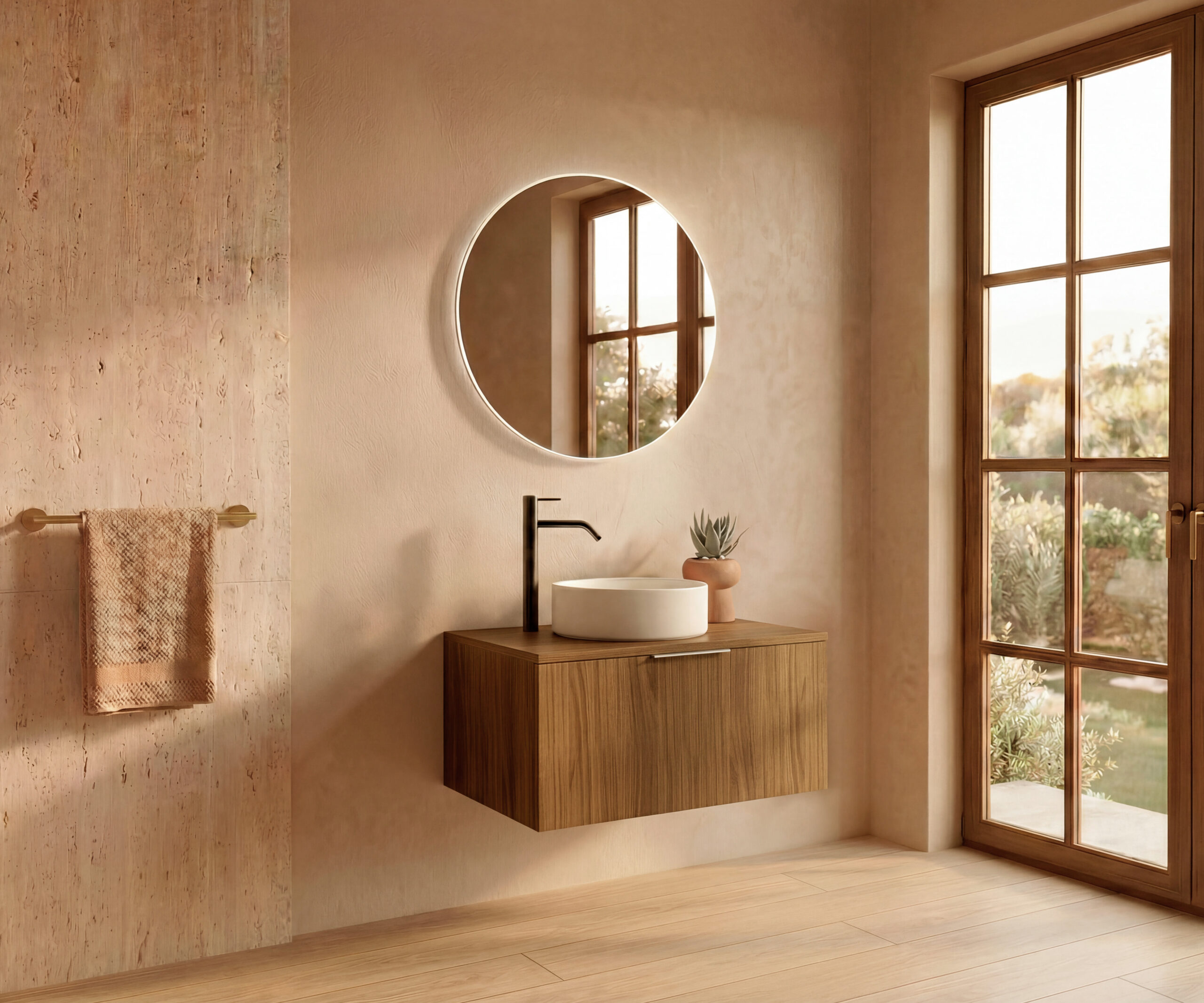 Pack CASSEL + lavabo + espejo circular LED