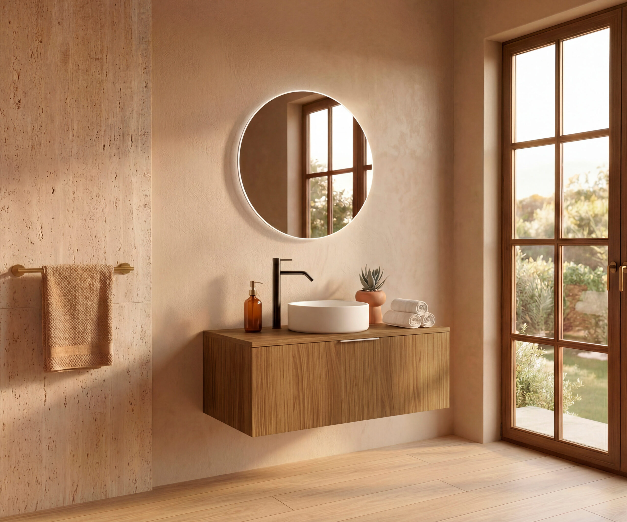 Pack CASSEL + lavabo + espejo circular LED