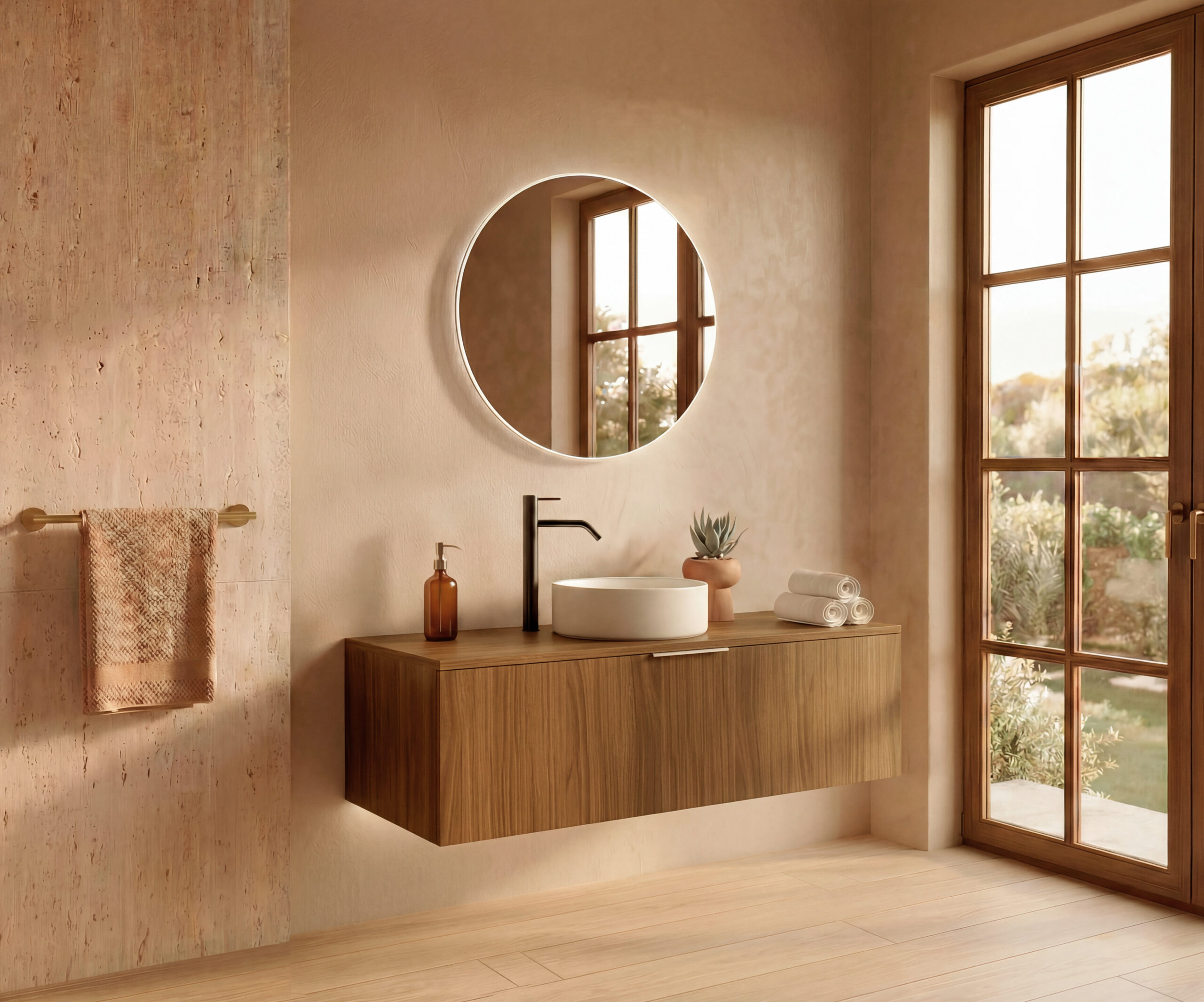 Pack CASSEL + lavabo + espejo circular LED