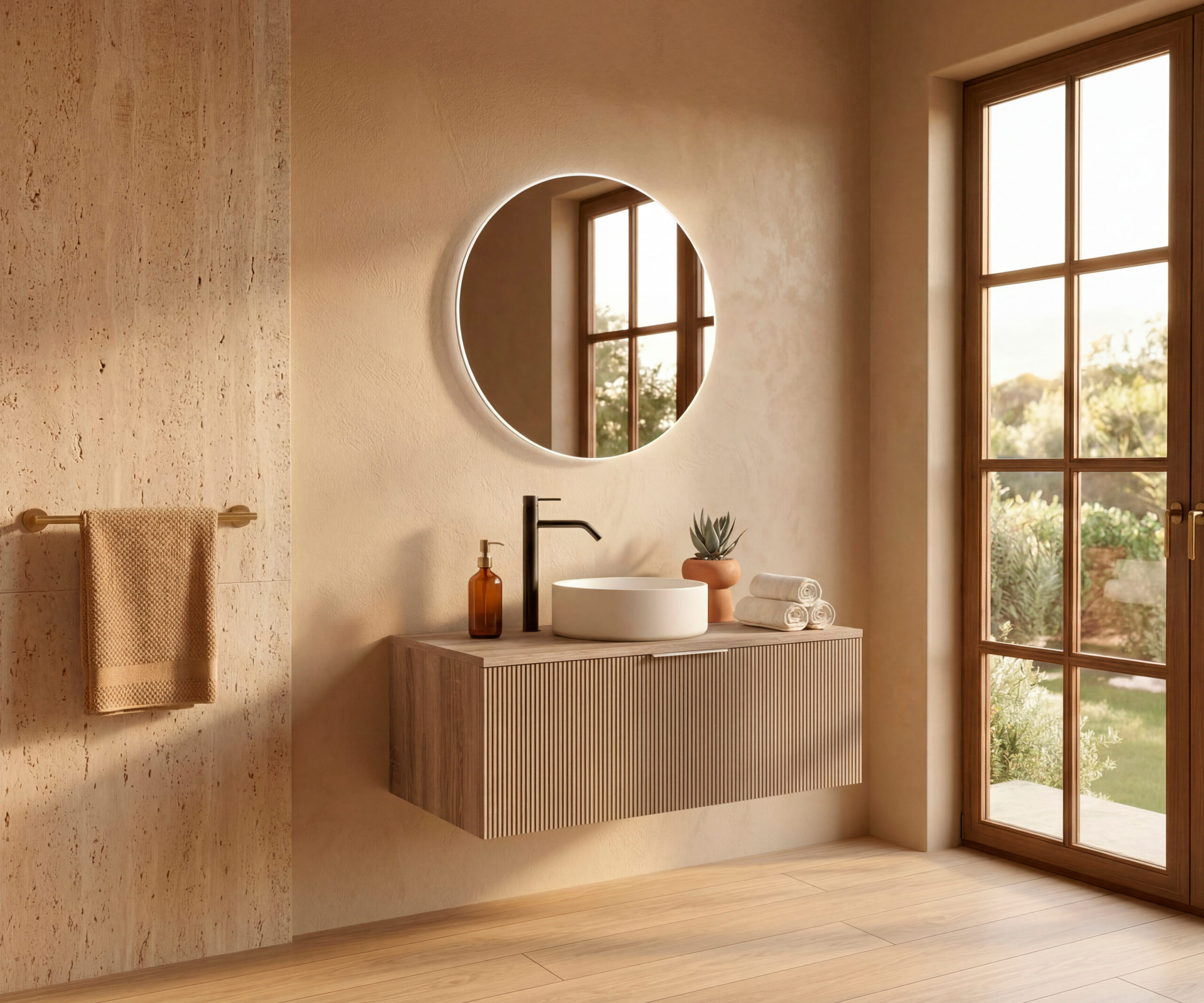 Pack CASSEL + lavabo + espejo circular LED