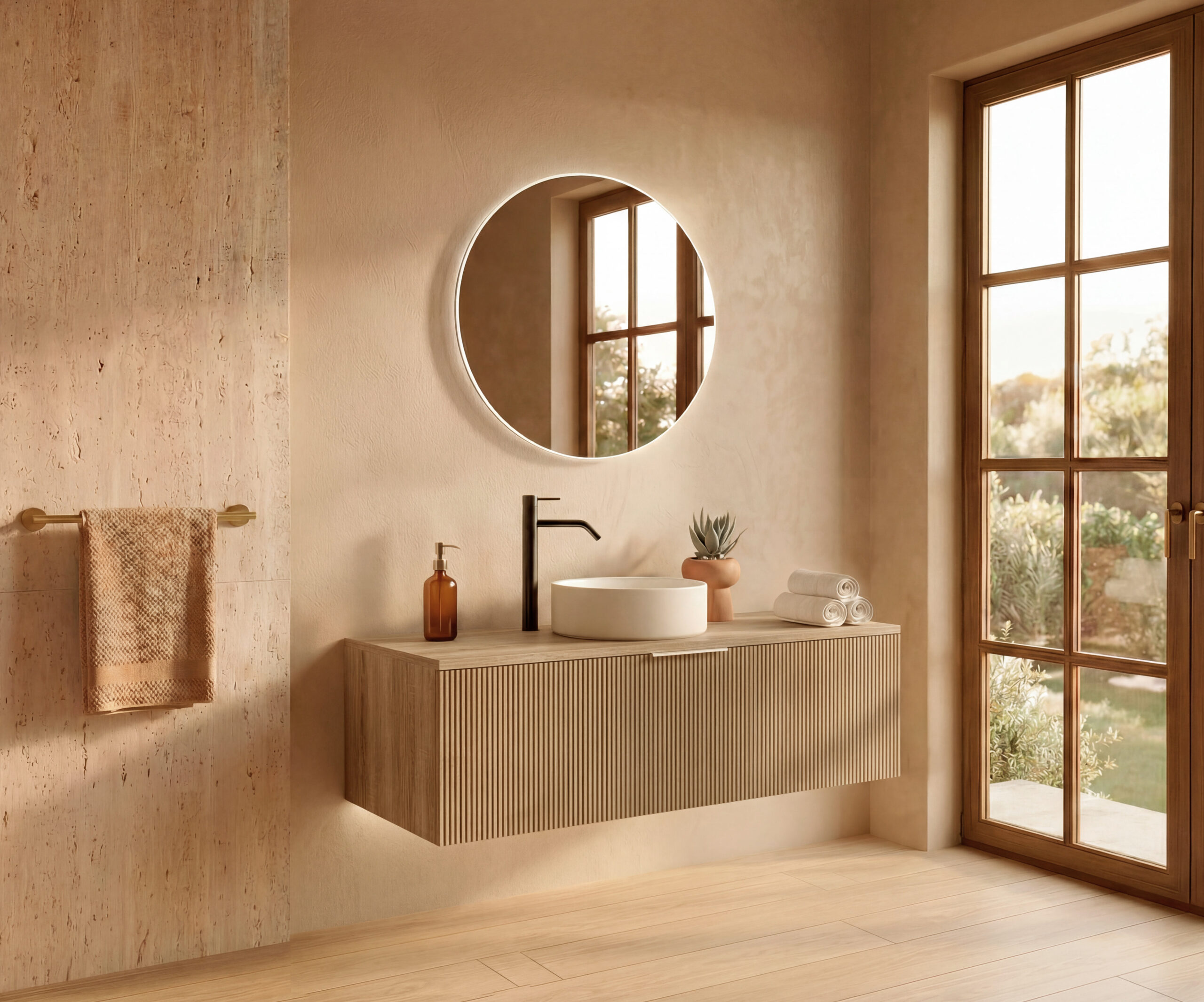 Pack CASSEL + lavabo + espejo circular LED