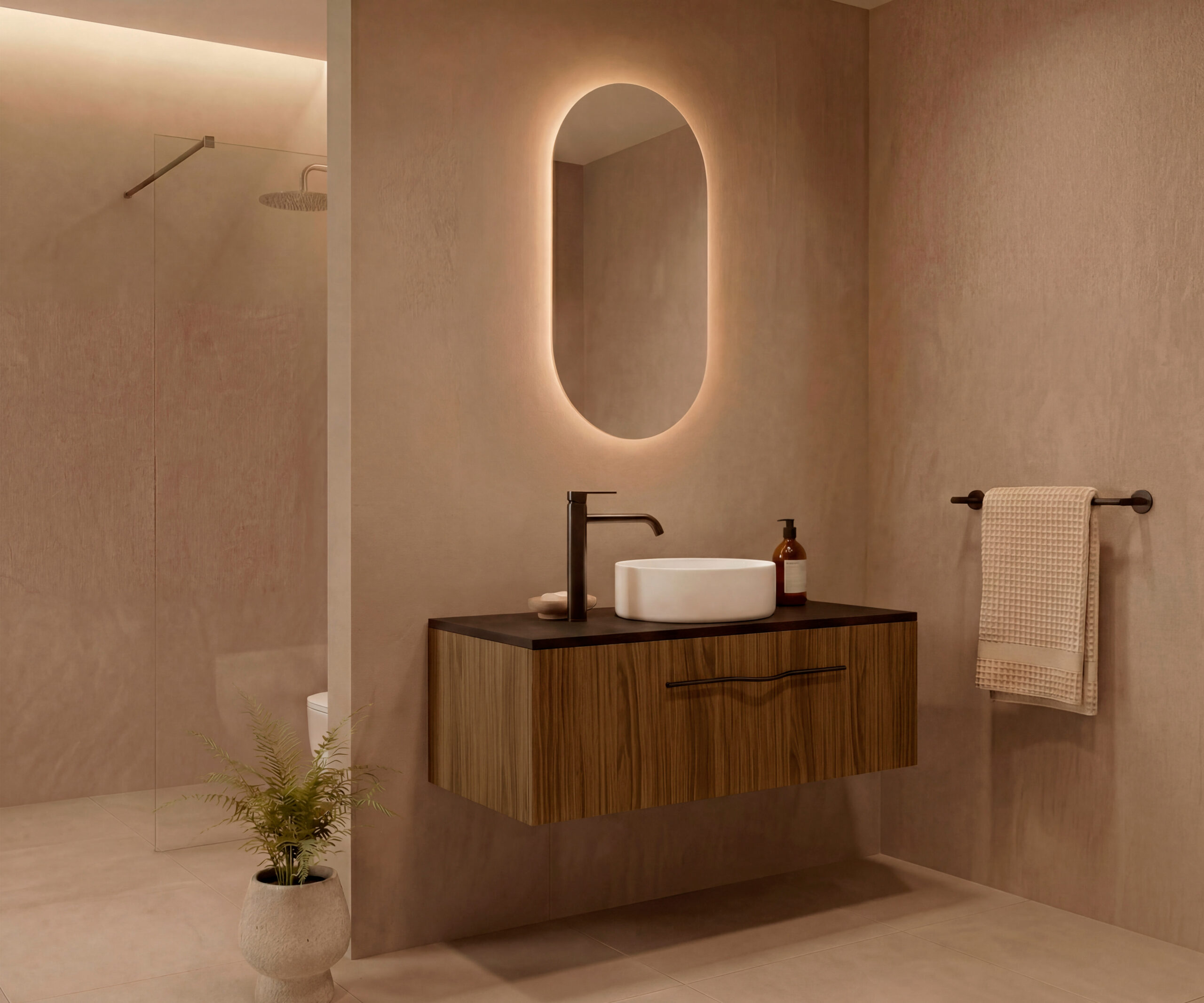 Pack VIONNET + lavabo + espejo cápsula LED