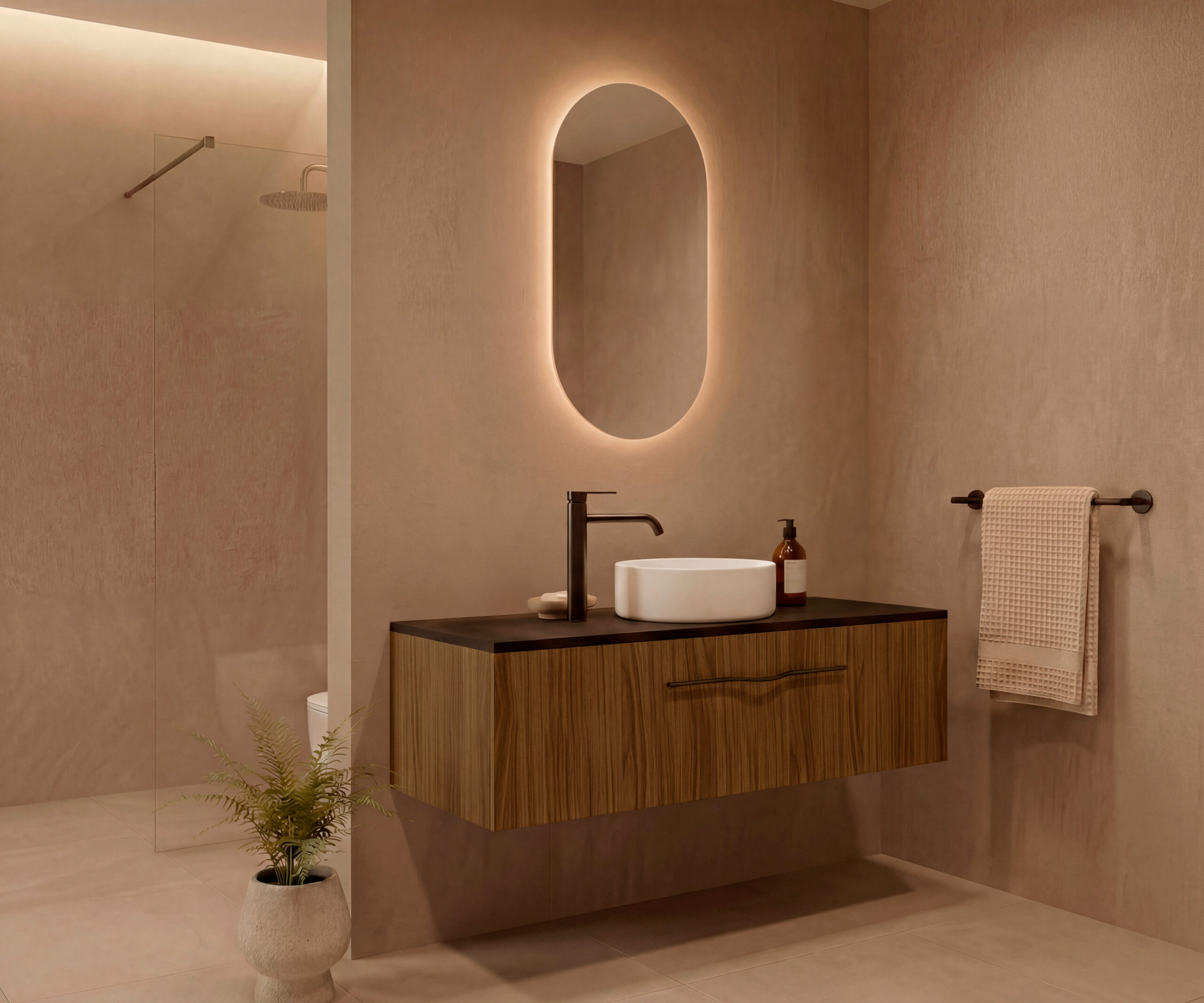 Pack VIONNET + lavabo + espejo cápsula LED