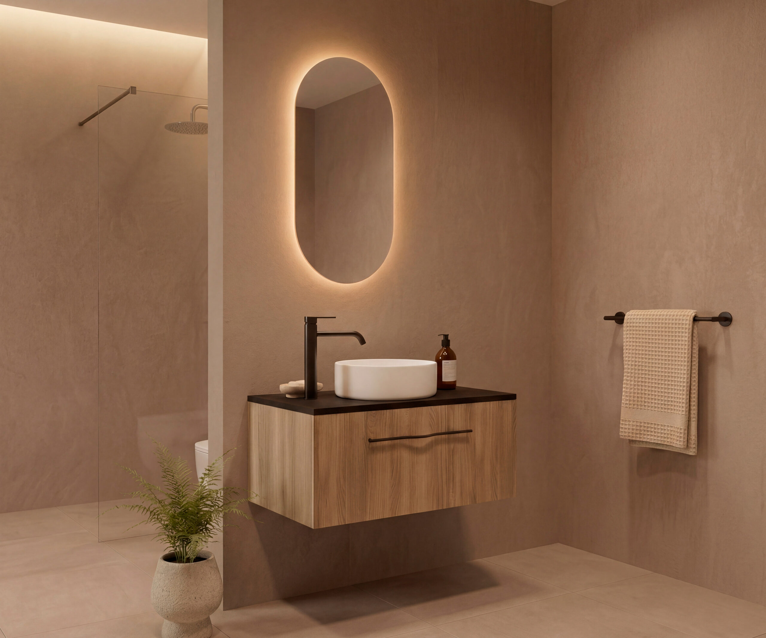 Pack VIONNET + lavabo + espejo cápsula LED