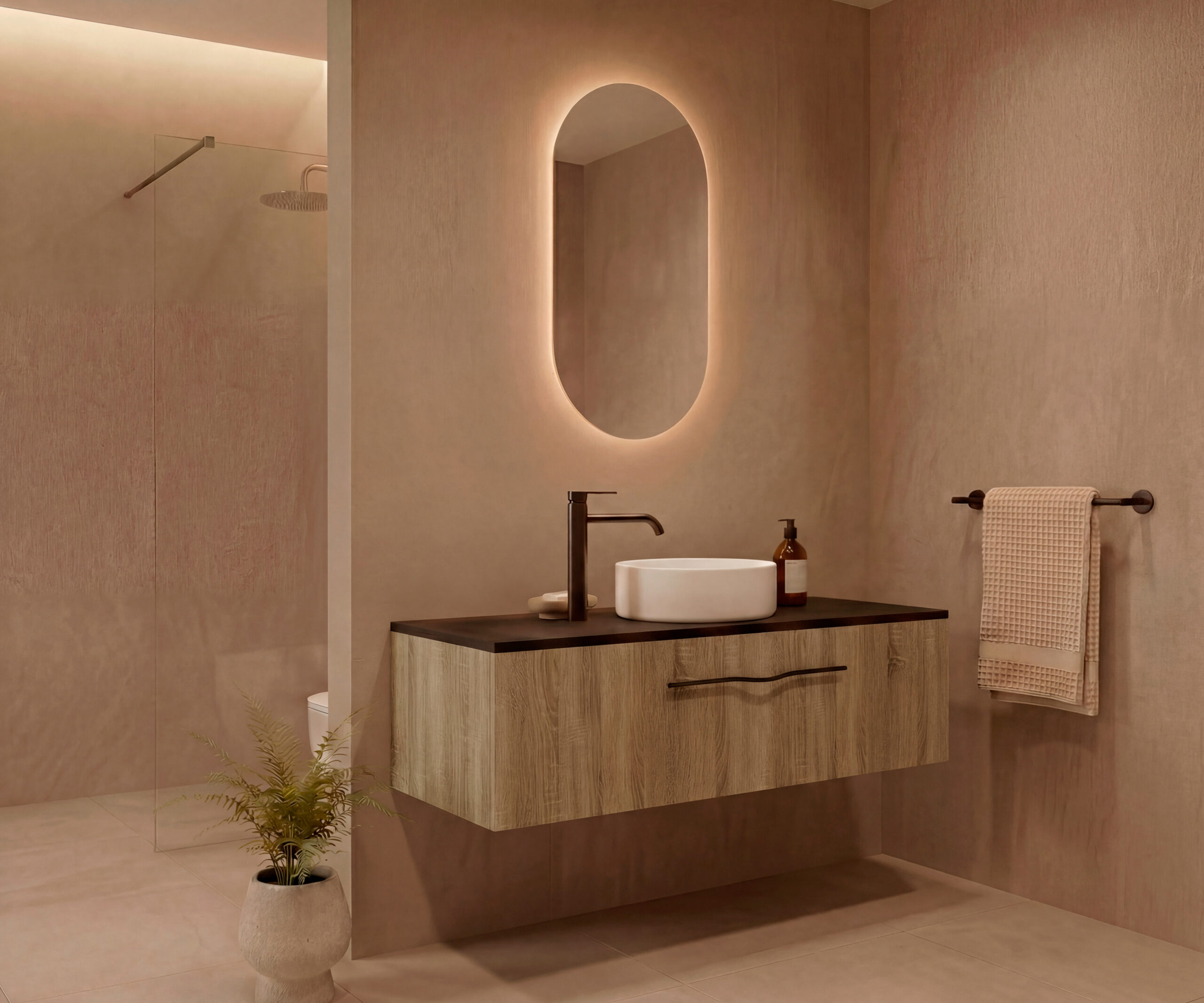 Pack VIONNET + lavabo + espejo cápsula LED