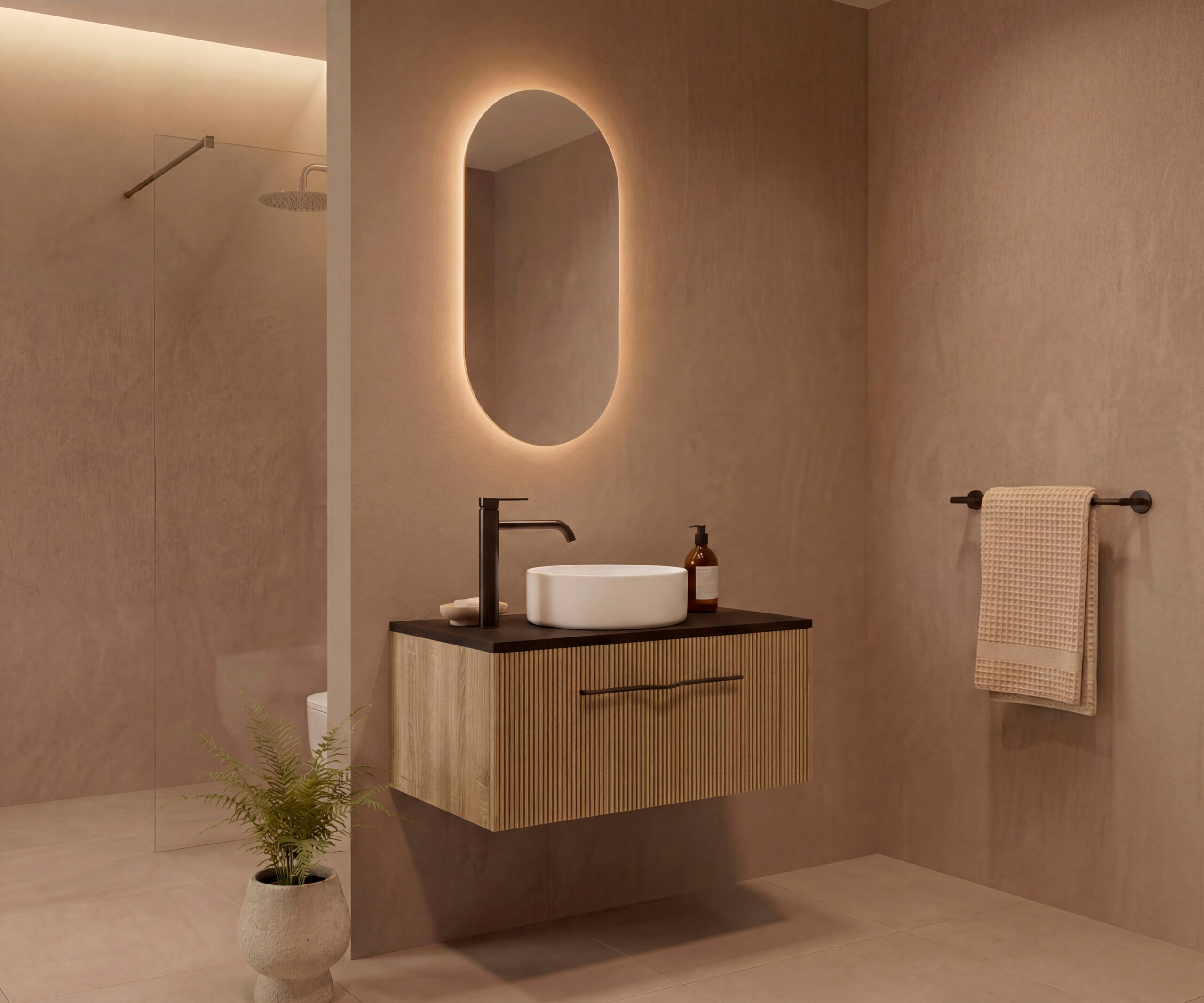 Pack VIONNET + lavabo + espejo cápsula LED