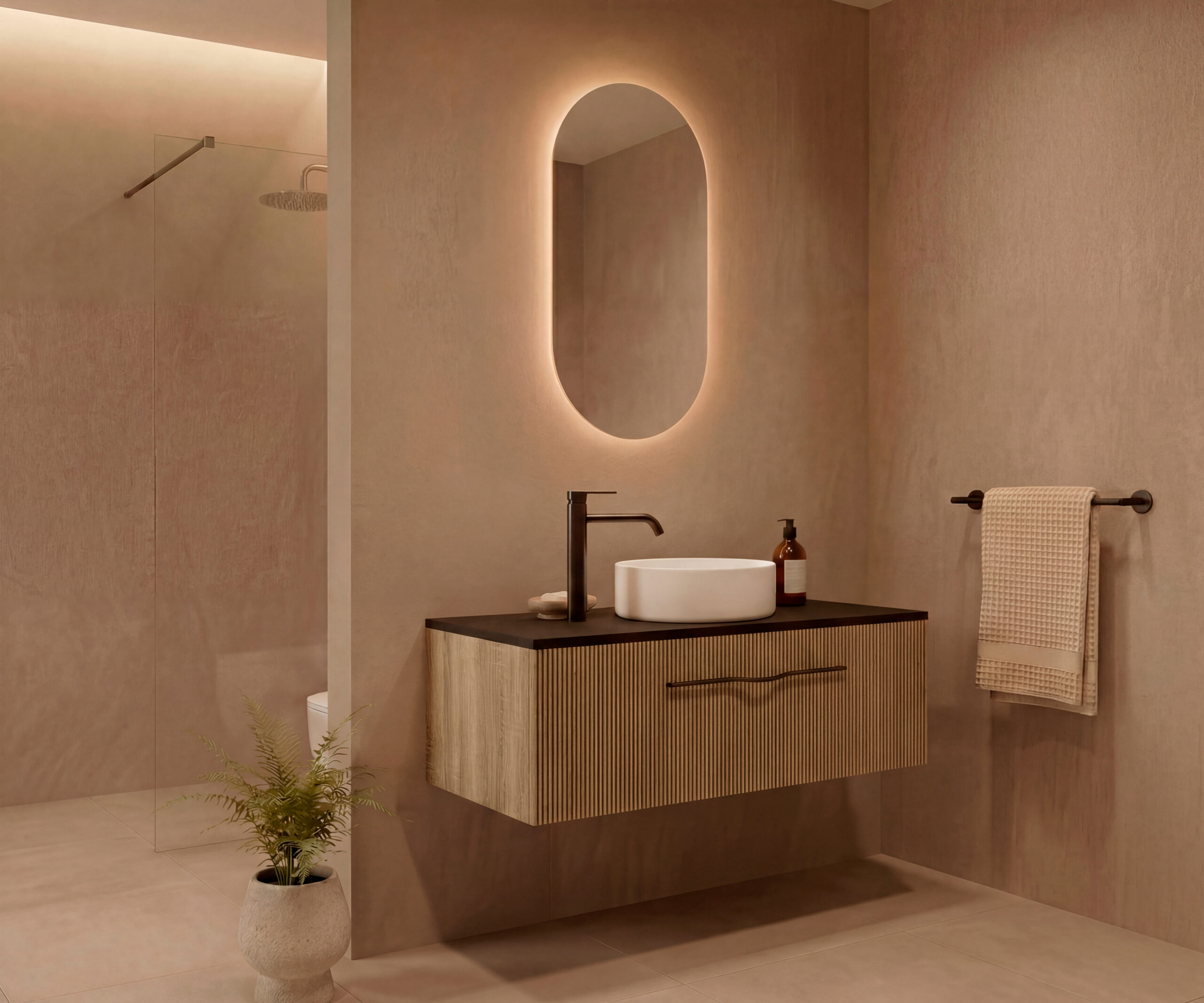 Pack VIONNET + lavabo + espejo cápsula LED