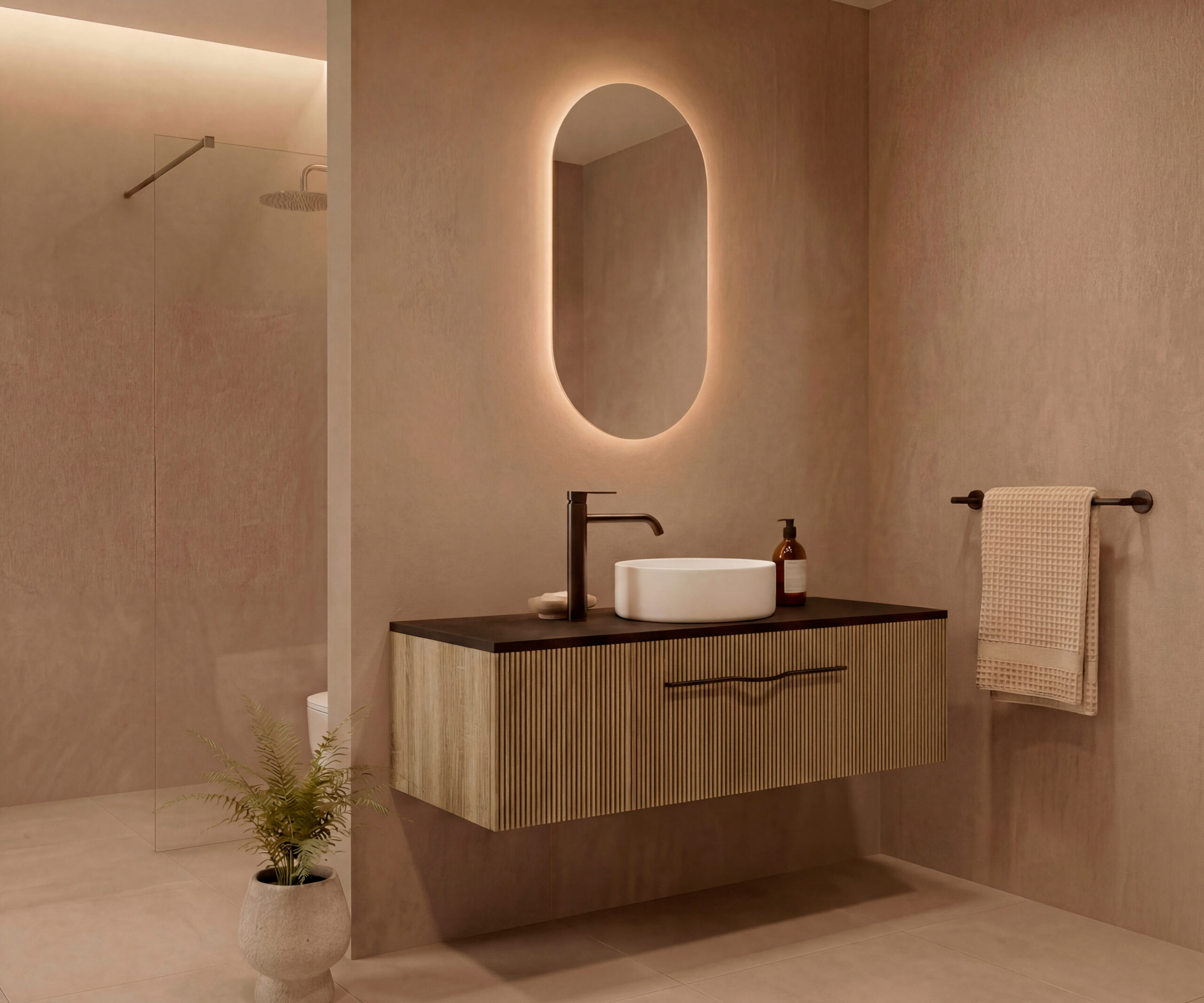 Pack VIONNET + lavabo + espejo cápsula LED