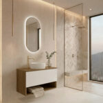 Ensemble LEVINAS + lavabo + miroir capsule LED