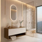 Ensemble LEVINAS + lavabo + miroir capsule LED