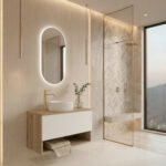 Ensemble LEVINAS + lavabo + miroir capsule LED