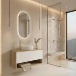 Ensemble LEVINAS + lavabo + miroir capsule LED