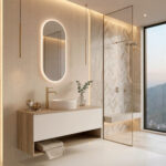 Ensemble LEVINAS + lavabo + miroir capsule LED