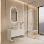Ensemble LEVINAS + lavabo + miroir capsule LED