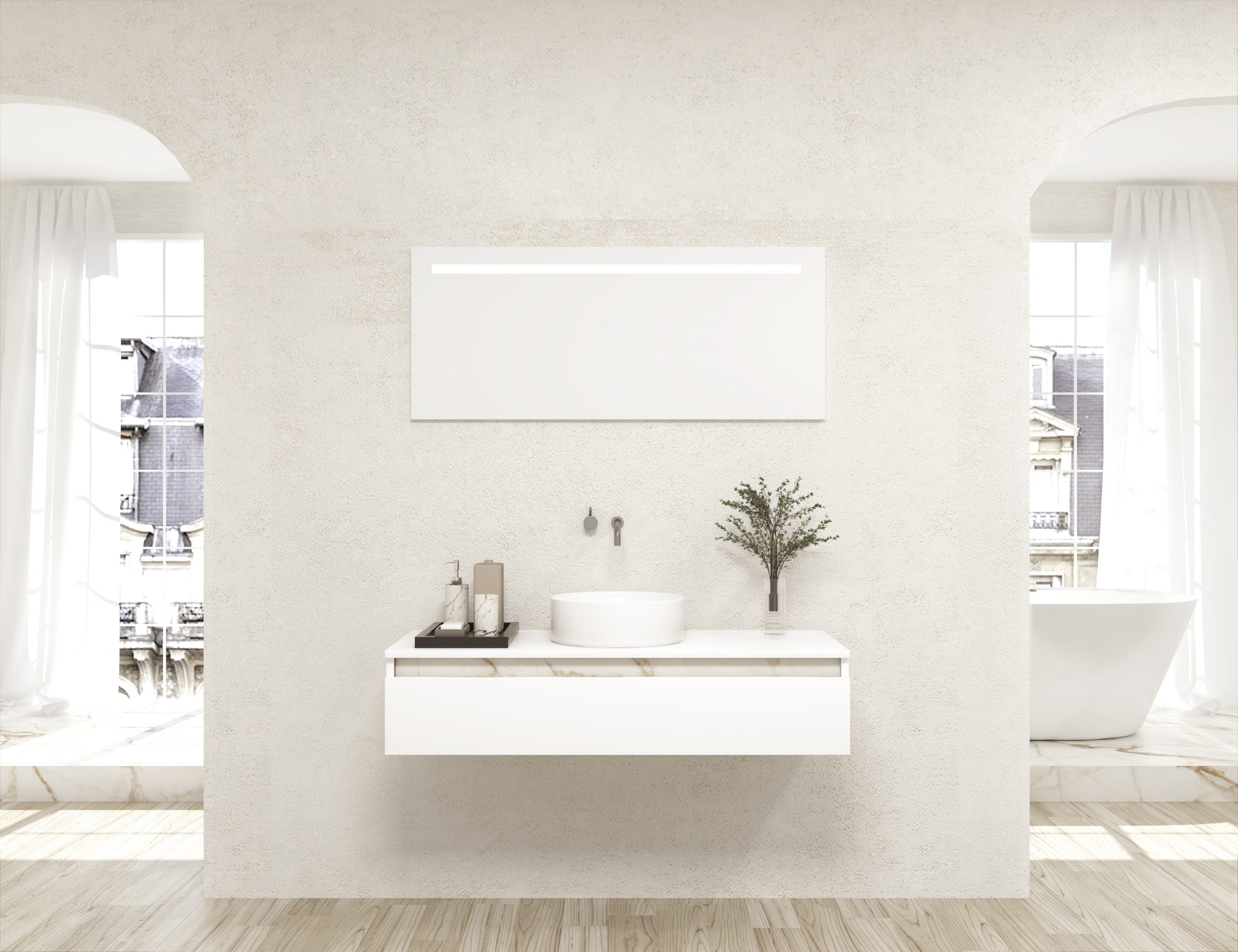 Pack Indre avec lavabo et miroir LED
