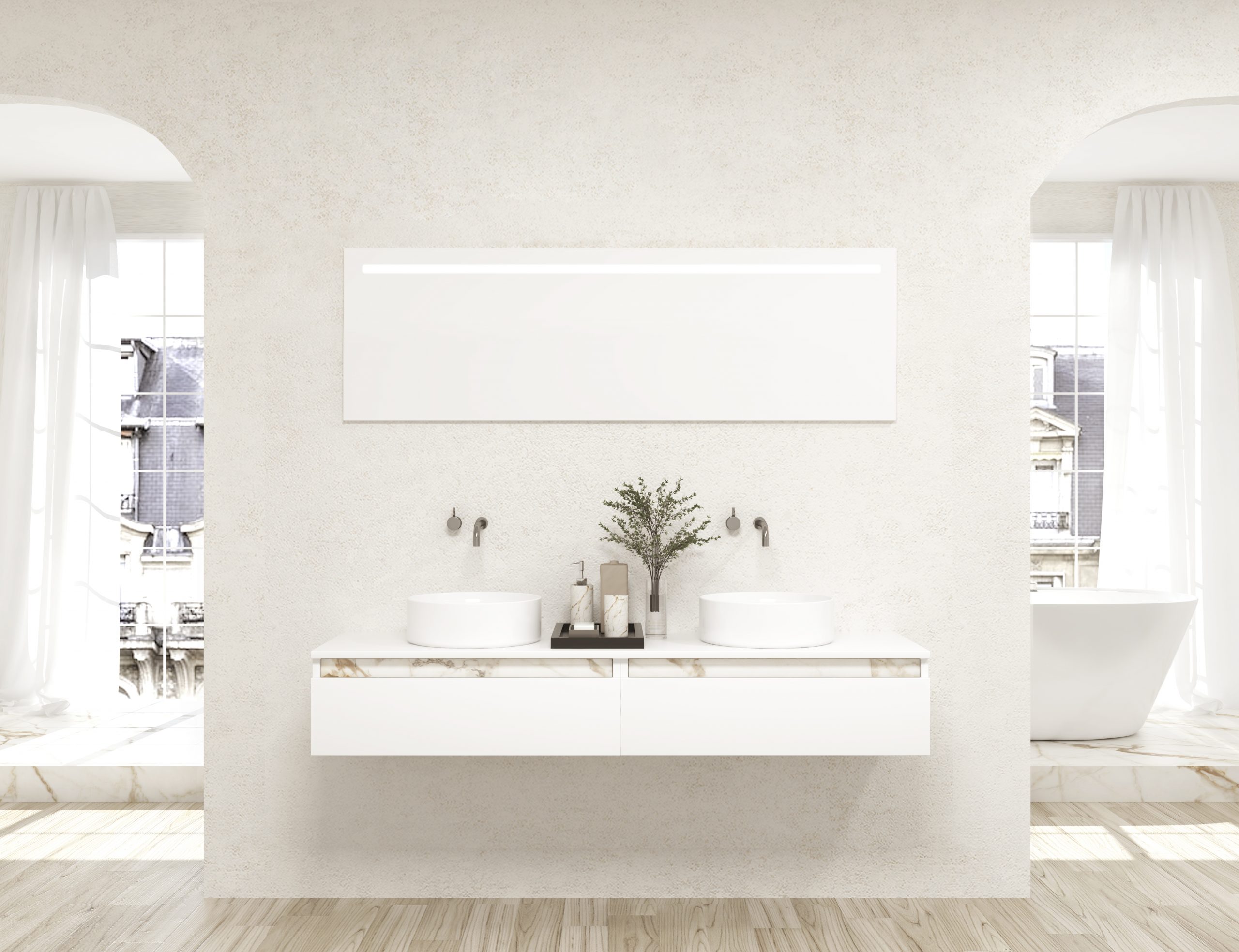 Pack Indre avec lavabo et miroir LED