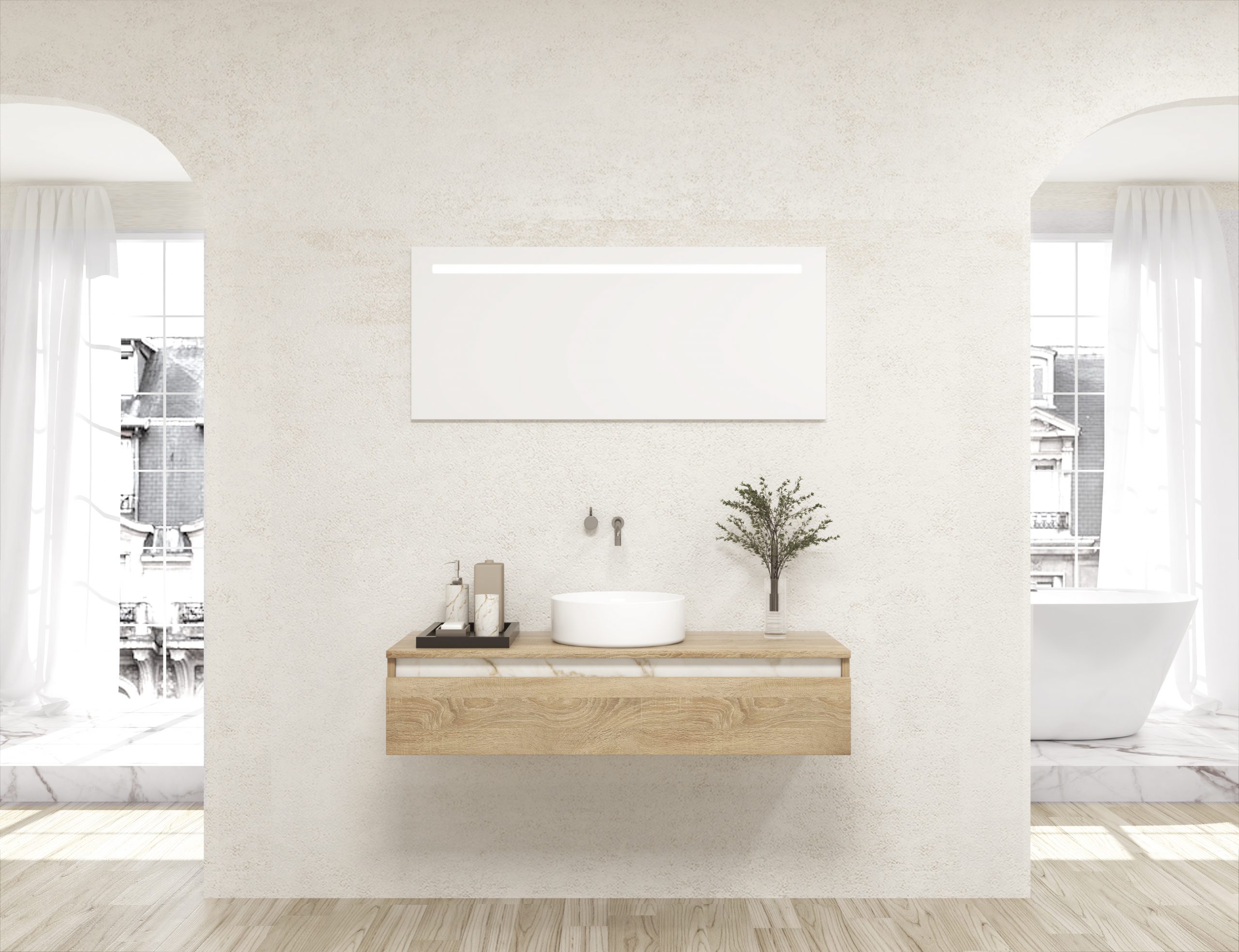 Pack Indre avec lavabo et miroir LED