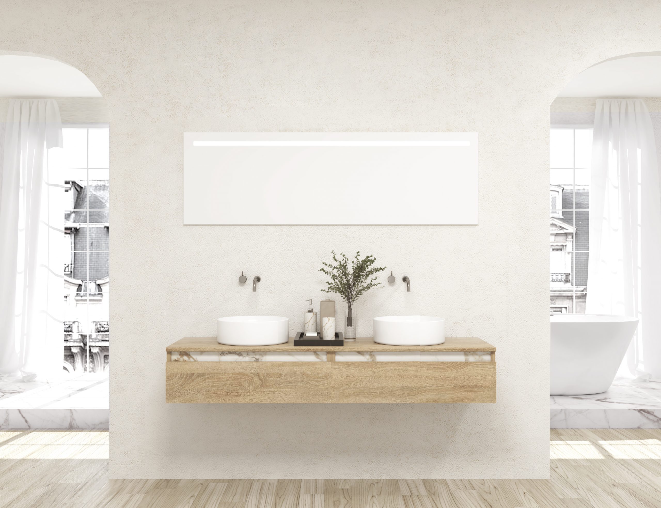 Pack Indre avec lavabo et miroir LED
